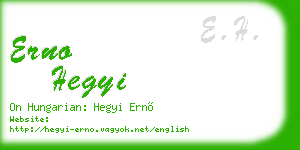 erno hegyi business card